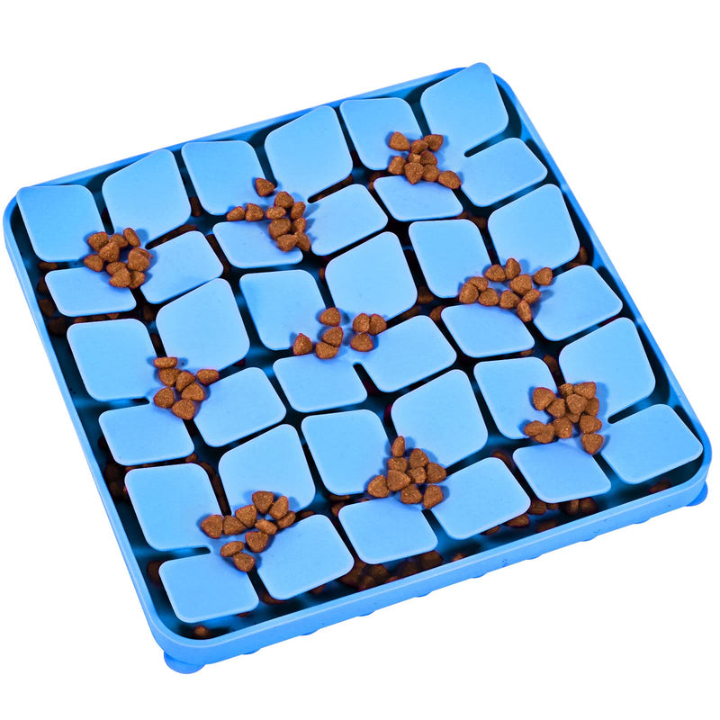 OurMiao Silicone Snuffle Mat for Dogs, Slow Feeder Dog Bowls Cat Bowl, Dog Sniff Mat Treat Mat Puzzle Bowl for Smell Training Slow Eating Blue - BeesActive Australia