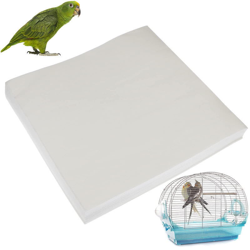 Toysructin 100 Sheets Bird Cage Liner, 12.6X12.6 Inch Disposable Absorbent Birdcage Liners Thicken Non-Woven Birdcage Tray Liner Paper, Precut Pet Animal Cages Cushion Cuttable Pets Cage Accessories 12.6*12.6inch white - BeesActive Australia