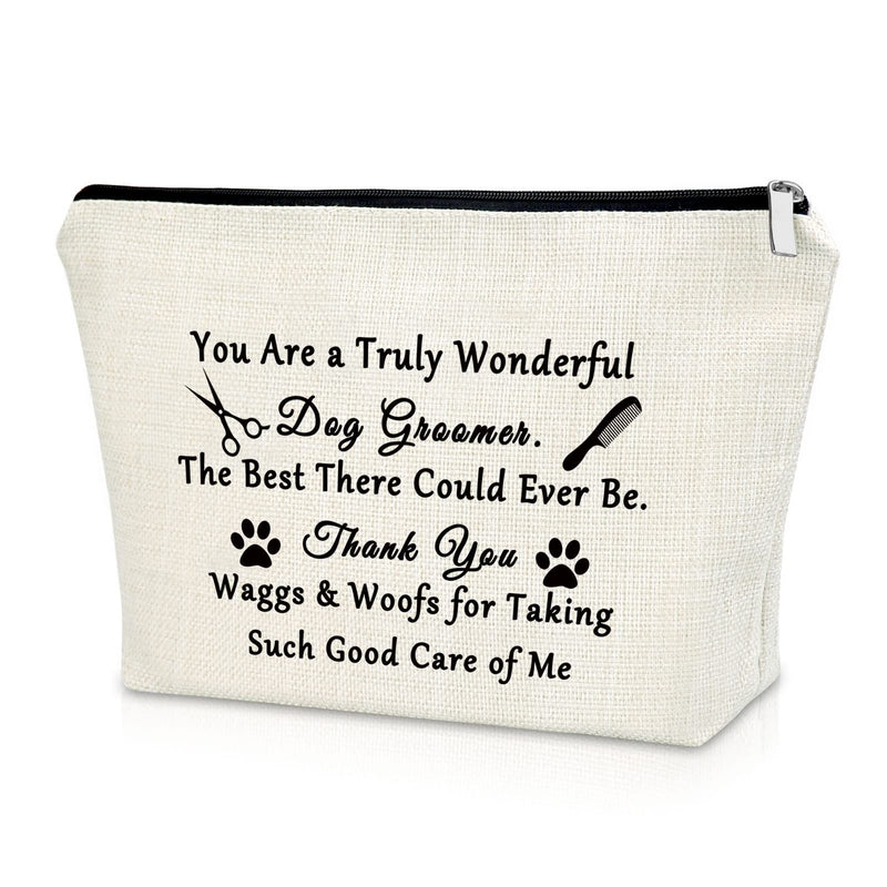 Dog Groomer Gift for Women Makeup Bag Thank You Gift for Dog Groomer Pet Groomer Gift Cosmetic Bag Dog Lover Gifts Thanksgiving Day Gifts Birthday Christmas Gifts for Her Cosmetic Travel Pouch - BeesActive Australia