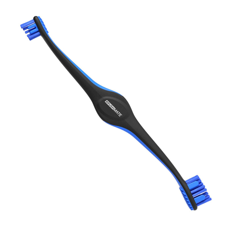 Pet Toothbrush for Dogs and Cats by Brushmate - Dual Size Angled Soft Brush Heads, Ergonomic Handle with a Flat Center That enhances Grip Control Blue - BeesActive Australia