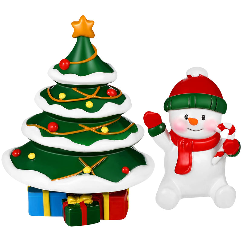 POPETPOP 2Pcs Christmas Aquarium Decorations- Resin Fish Tank Decoration Christmas Tree Snowman Micro Landscape Ornaments for Holiday Fish Tank Supplies Table Decor Christmas Tree + Snowman - BeesActive Australia