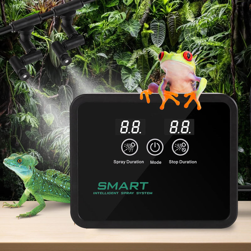 Reptile fogger Smart Spray System, Reptile Humidifiers Automatic with Timer, Reptile Mister with 360°Adjustable Misting Nozzles for Terrariums Amphibian Lizard Snake Frog Plants - BeesActive Australia