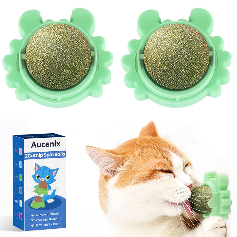 Aucenix 2 Pcs Catnip Balls Toy for Cat Green-2 pcs - BeesActive Australia