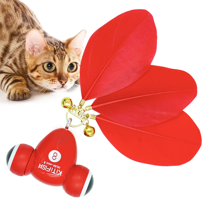 MayMaw Cat Toy,Cat Toys for Indoor Cats,Christmas Cat Toys with Feather and Bell,Interactive Cat Toys for Play Alone, Gift for Kitten Toys,Automatic Cat Toys with LED Lights and USB Charging 1pcs - BeesActive Australia