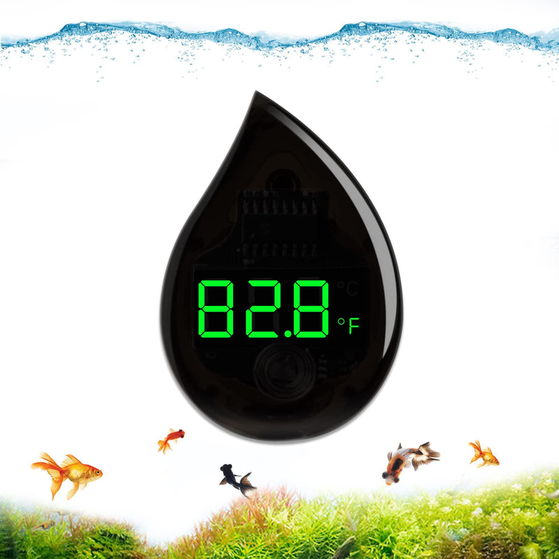 Aggforbl Aquarium Thermometer Accurate Digital Display Fish Tank Thermometer Adhesive Tank Temperature Sensor with LED, Low Energy Consumption Fish Thermometer Suitable for Reptile or Fish - BeesActive Australia