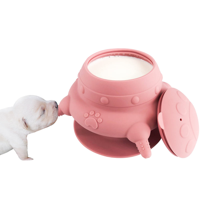 Puppy bottles for nursing,Puppy milk feeders for multiple puppies nipple,Puppy Feeder Milk Bowl,4 Nipples Silicone Puppy Nursing Station,Feeder Bowl for Kittens, Puppies,Capacity 240ml（Pink） - BeesActive Australia