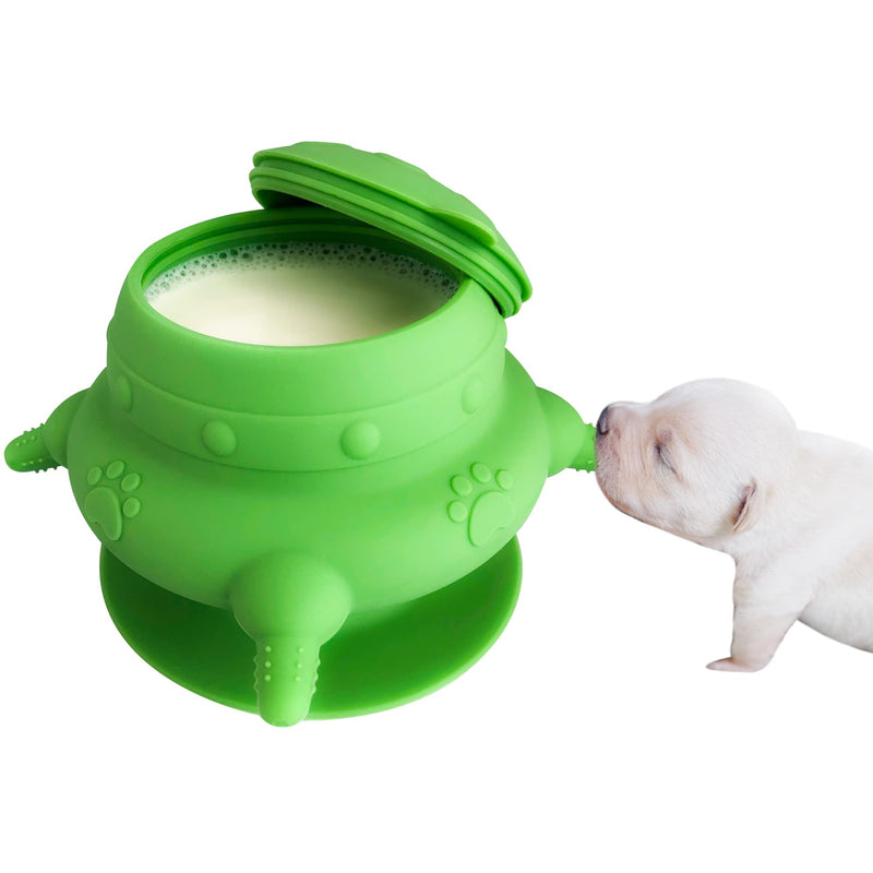 Puppy bottles for nursing,Puppy milk feeders for multiple puppies nipple,Puppy Feeder Milk Bowl,4 Nipples Silicone Puppy Nursing Station,Feeder Bowl for Kittens, Puppies,Capacity 240ml（Green） - BeesActive Australia