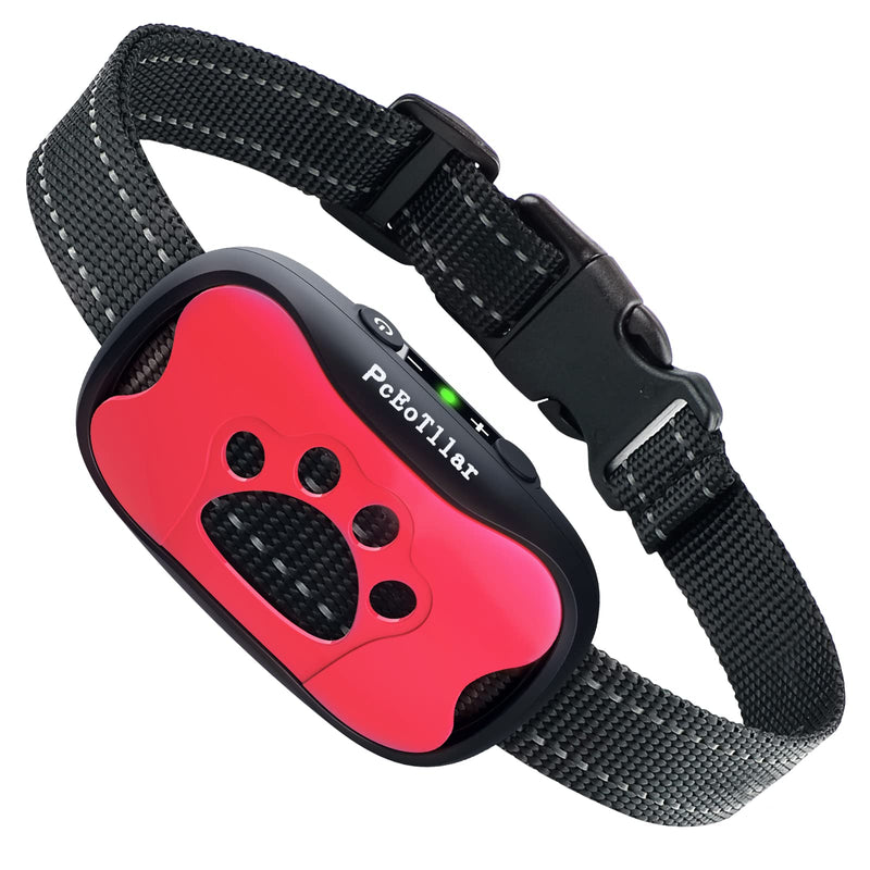 PcEoTllar Dog Bark Collar, Rechargeable Bark Collar for Large Dogs No Shock Bark Collar with Beep Vibration, Humane Bark Collars for Small Medium Large Dogs, Anti-Barking Control Device Red - BeesActive Australia