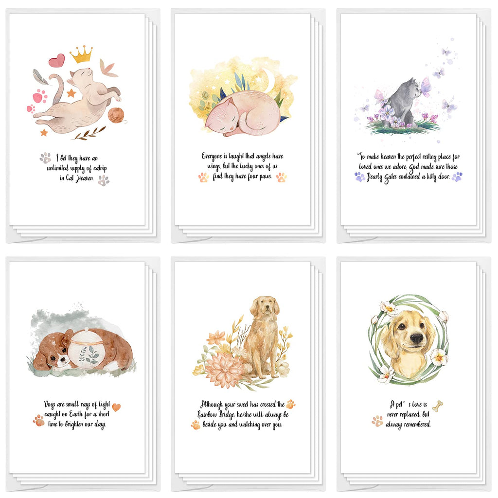 24 Set Pet Sympathy Card Loss of Pet Sympathy Cards with Envelopes Bereavement Gifts for Loss of Pet Dog and Cat Loss Memorial Cards Pets Grief Bereavement Cards Pet Condolences Card for Adults Kids - BeesActive Australia