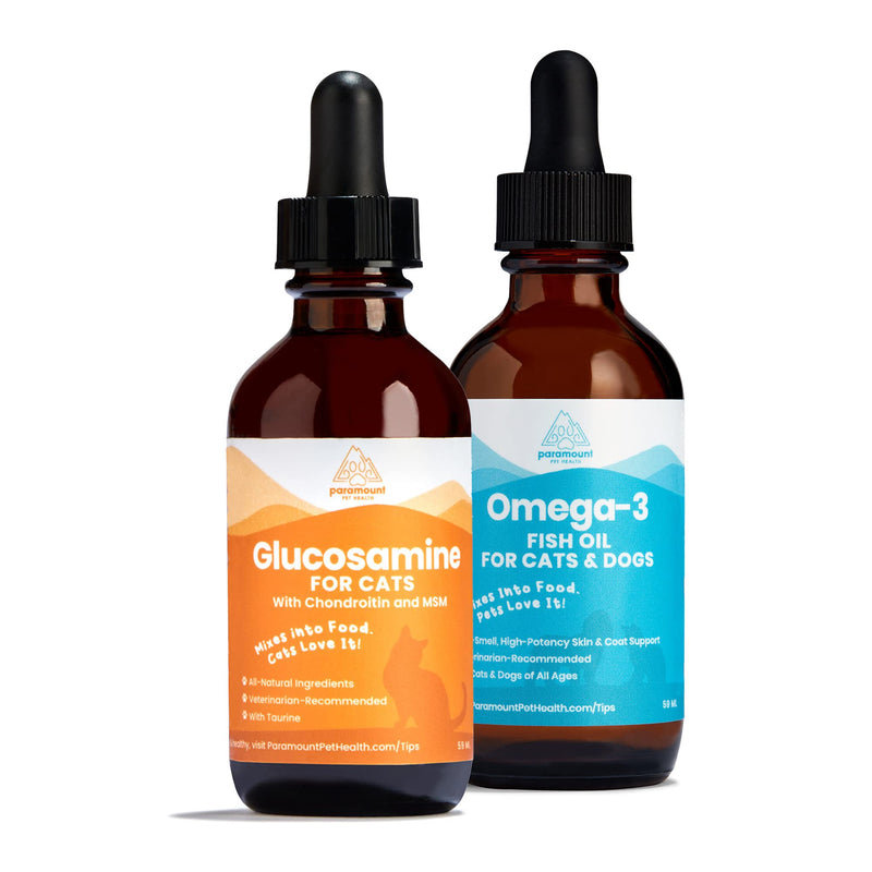 Paramount Pet Health Cat Glucosamine and Omega 3 Fish Oil Bundle - BeesActive Australia
