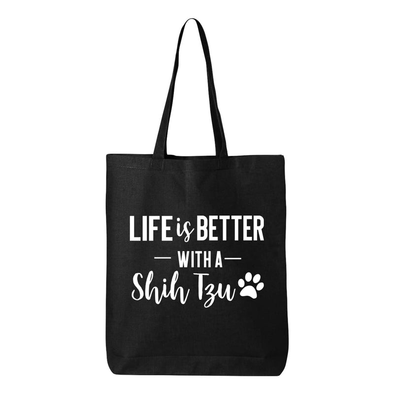 Life Is Better With A Shih Tzu & Shih Tzu Mom Canvas Tote Bag Life is Better With a Shih Tzu (Single) - BeesActive Australia