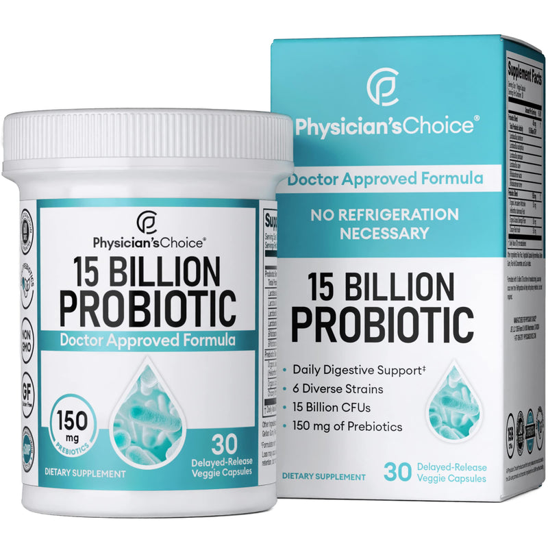 Physician's CHOICE Beginner Probiotics 15 Billion CFU - 6 Diverse Strains & Organic Prebiotics, Designed for Overall Digestive Health and Supports Occasional Constipation, Diarrhea, Gas & Bloating - BeesActive Australia