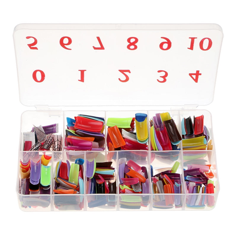 Baisidai 540 Pcs 27 Color French False Acrylic Gel Nail Art Tips Half with Box Salon Set - BeesActive Australia