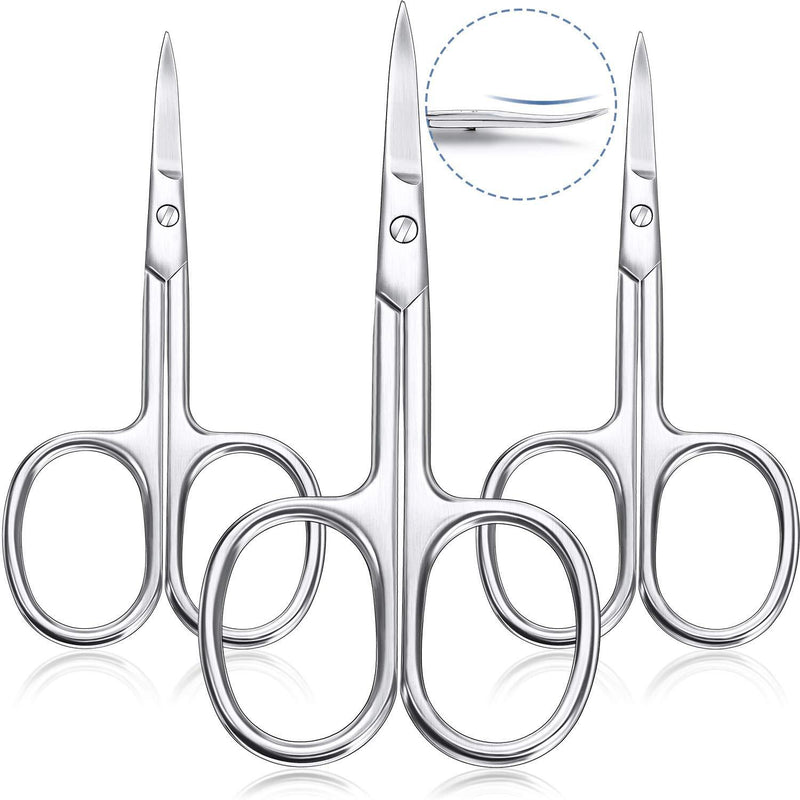 3 Pieces Cuticle Curved Scissors Manicure Scissors Stainless Steel Facial Hair Grooming Scissors Multi-purpose Curved Craft Scissors Cuticle Scissors for Nail, Eyebrow, Eyelash, Dry Skin Curved Blade - BeesActive Australia