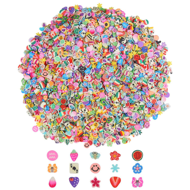 CCINEE Nail Art Slices,3D Assorted Fimo Slices Fruit Animal Flower Polymer Clay Slices for Slime Craft,4500PCS,1/5 Inche - BeesActive Australia