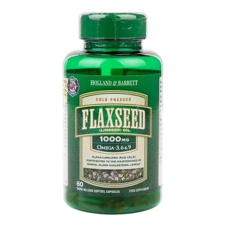 Holland & Barrett Flaxseed Linseed Oil 60 Capsules 1000mg - BeesActive Australia