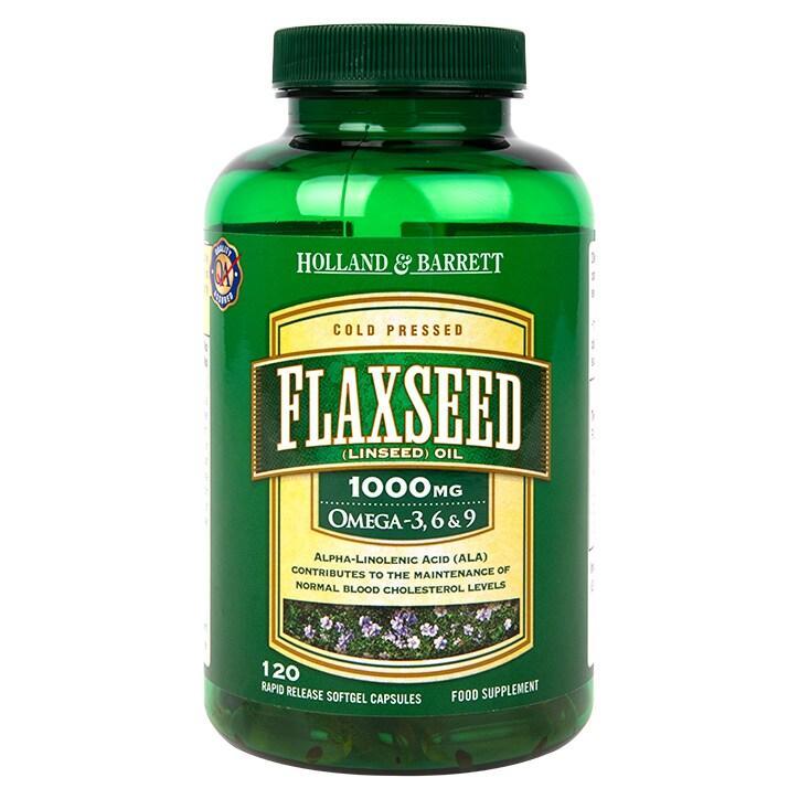Holland & Barrett Flaxseed Linseed Oil 120 Capsules 1000mg - BeesActive Australia