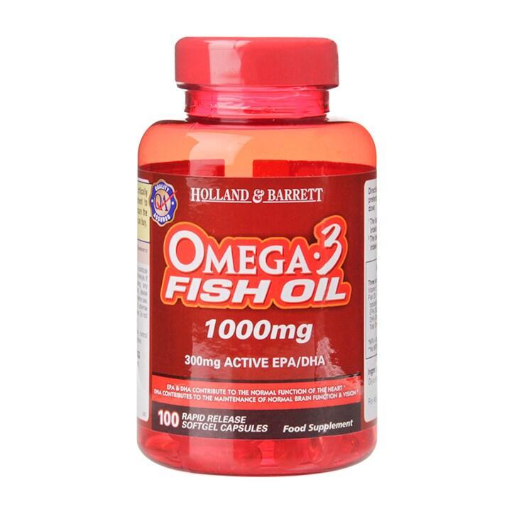 Holland & Barrett Omega 3 Fish Oil Concentrate 100 Capsules 1000mg - BeesActive Australia