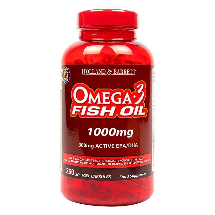 Holland & Barrett Omega 3 Fish Oil Concentrate 250 Capsules 1000mg - BeesActive Australia