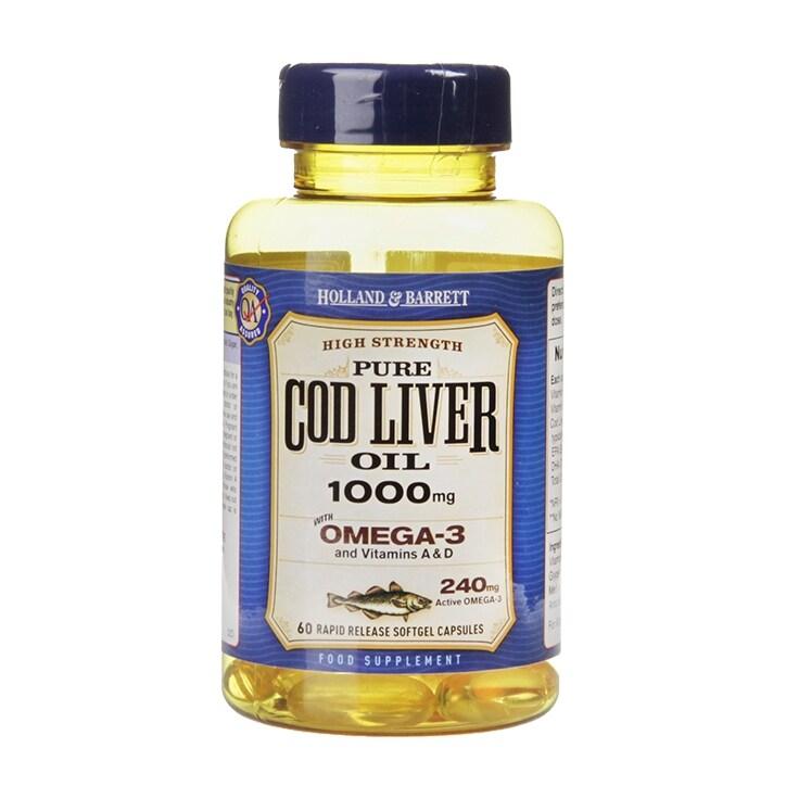 Holland & Barrett Cod Liver Oil 60 Capsules 1000mg - BeesActive Australia