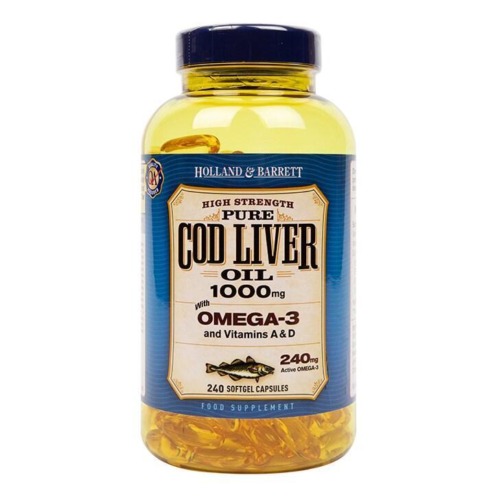 Holland & Barrett Cod Liver Oil 240 Capsules 1000mg - BeesActive Australia