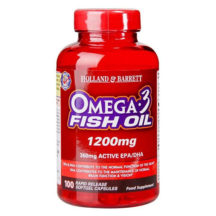 Holland & Barrett Omega 3 Fish Oil 100 Capsules 1200mg - BeesActive Australia