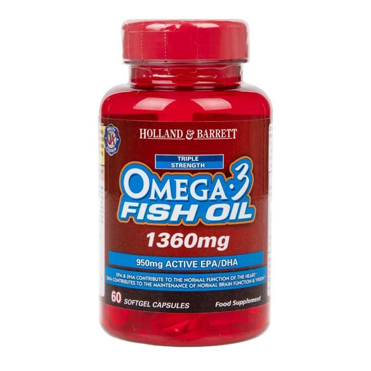 Holland & Barrett Omega 3 Triple Strength Fish Oil 60 Capsules 1360mg - BeesActive Australia