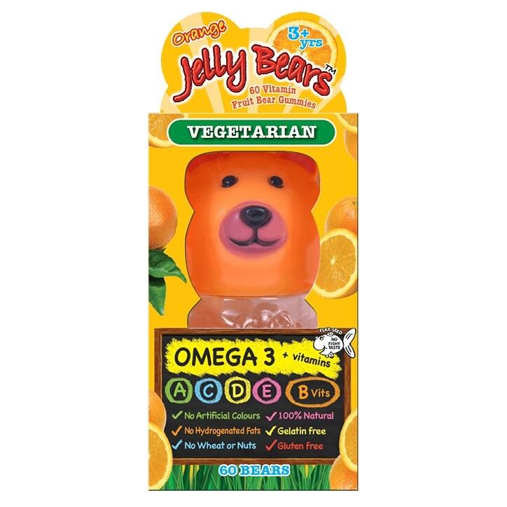 Jelly Bears Omega 3 Orange Fruit Bear 60 Chewables - BeesActive Australia