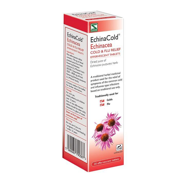 EchinaCold Echinacea Cold & Flu Relief Effervescent 20 Tablets - BeesActive Australia