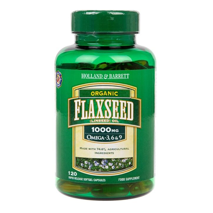 Holland & Barrett Flaxseed Oil Organic 120 Capsules 1000mg - BeesActive Australia