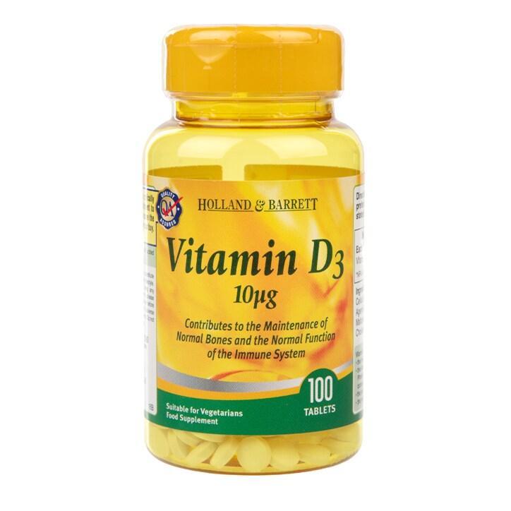 Holland & Barrett Vitamin D3 100 Tablets 10ug - BeesActive Australia