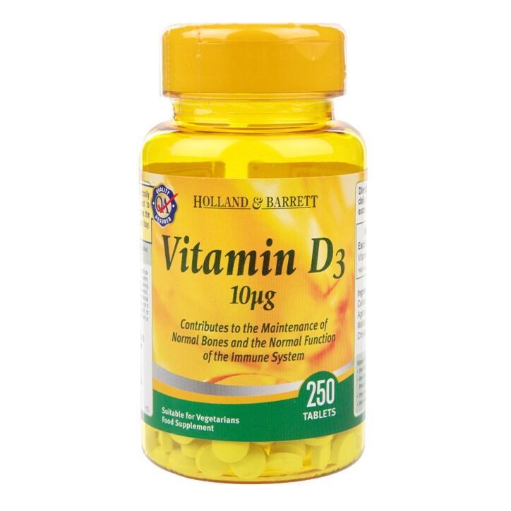 Holland & Barrett Vitamin D3 250 Tablets 10ug - BeesActive Australia