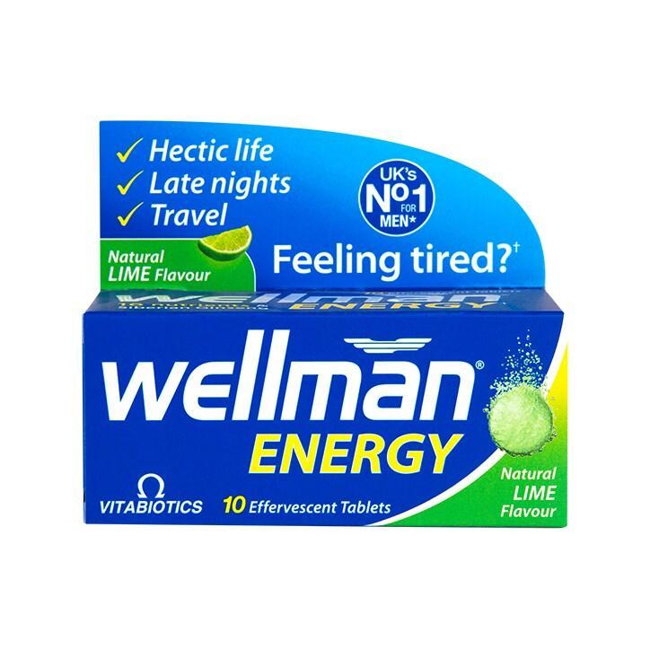 Vitabiotics Wellman Energy 10 Lime Flavour Effervescent Tablets - BeesActive Australia