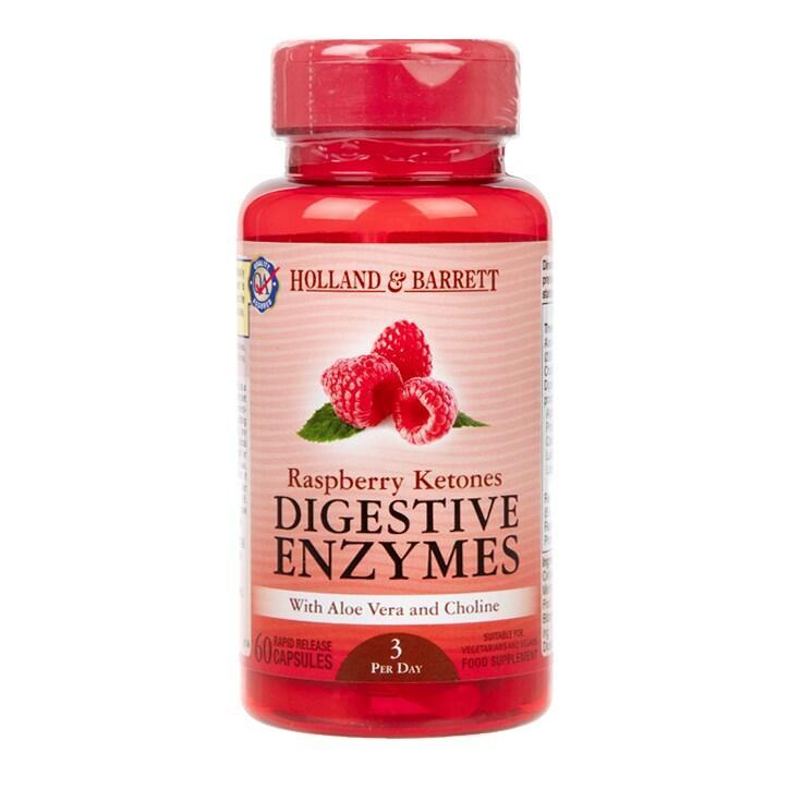 Holland & Barrett Raspberry Ketones Digestive Enzymes 60 Capsules - BeesActive Australia
