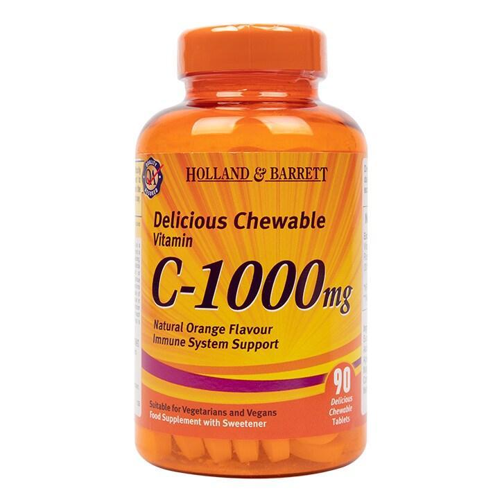 Holland & Barrett Chewable Vitamin C with Rose Hips 90 Tablets 1000mg - BeesActive Australia