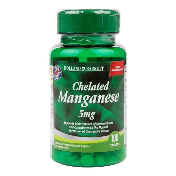 Holland & Barrett Chelated Manganese 100 Tablets 5mg - BeesActive Australia