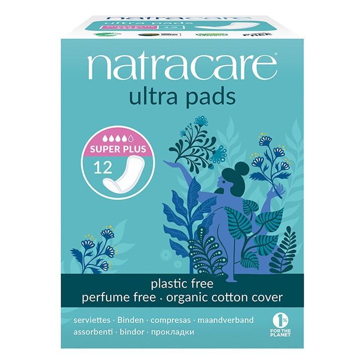 Natracare Natural Organic Ultra Pads Super Plus 12 Pads - BeesActive Australia