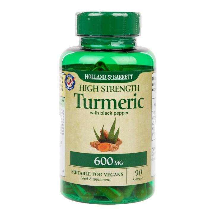 Holland & Barrett High Strength Turmeric with Black Pepper 90 Capsules 600mg - BeesActive Australia