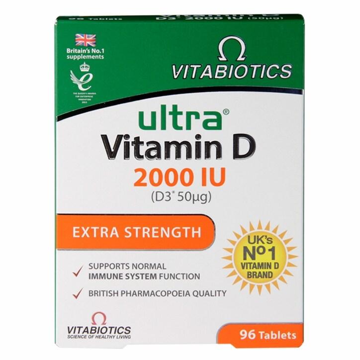 Vitabiotics Ultra Vitamin D 2000 IU Extra Strength 96 Tablets - BeesActive Australia