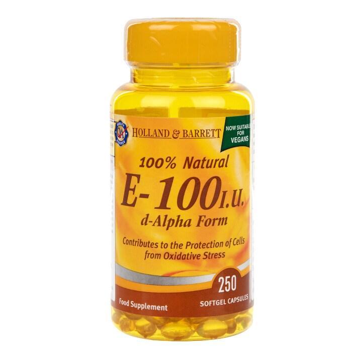 Holland & Barrett Vitamin E 100iu 250 Softgel Capsules - BeesActive Australia
