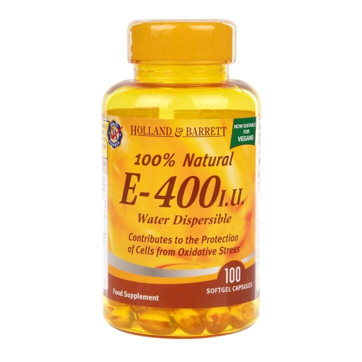 Holland & Barrett Water Dispersible Vitamin E 400iu 100 Softgel Capsules - BeesActive Australia