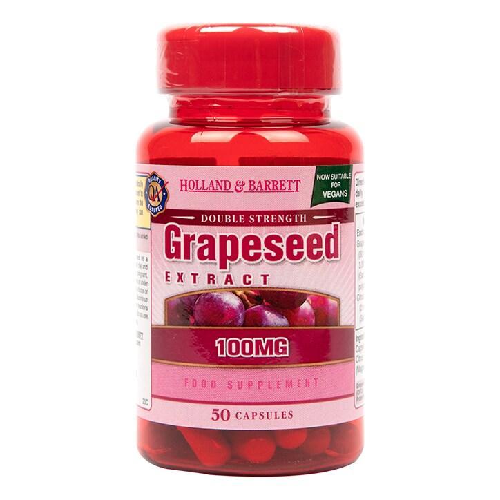 Holland & Barrett Double Strength Grapeseed Extract 100mg 50 Capsules - BeesActive Australia