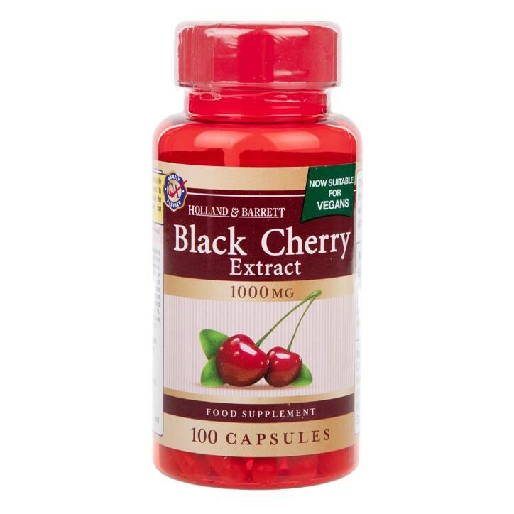 Holland & Barrett Black Cherry Extract 1000mg 100 Capsules - BeesActive Australia