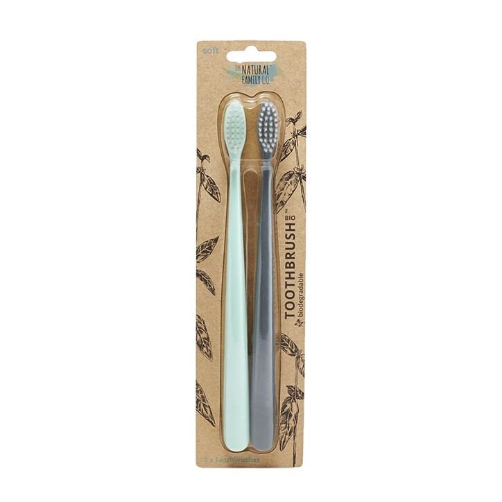 The Natural Family Co. Bio Toothbrush Twin Pack - Rivermint & Monsoon Mist - BeesActive Australia