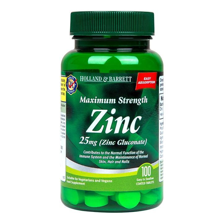 Holland & Barrett Maximum Strength Zinc 100 Tablets 25mg BeesActive