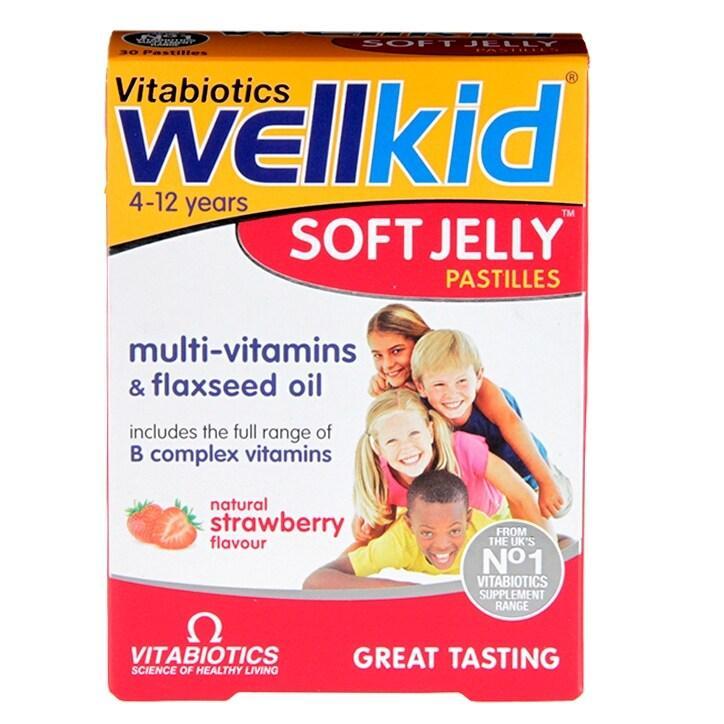 Vitabiotics Wellkid Soft Jelly Pastilles Strawberry 30 Chews - BeesActive Australia