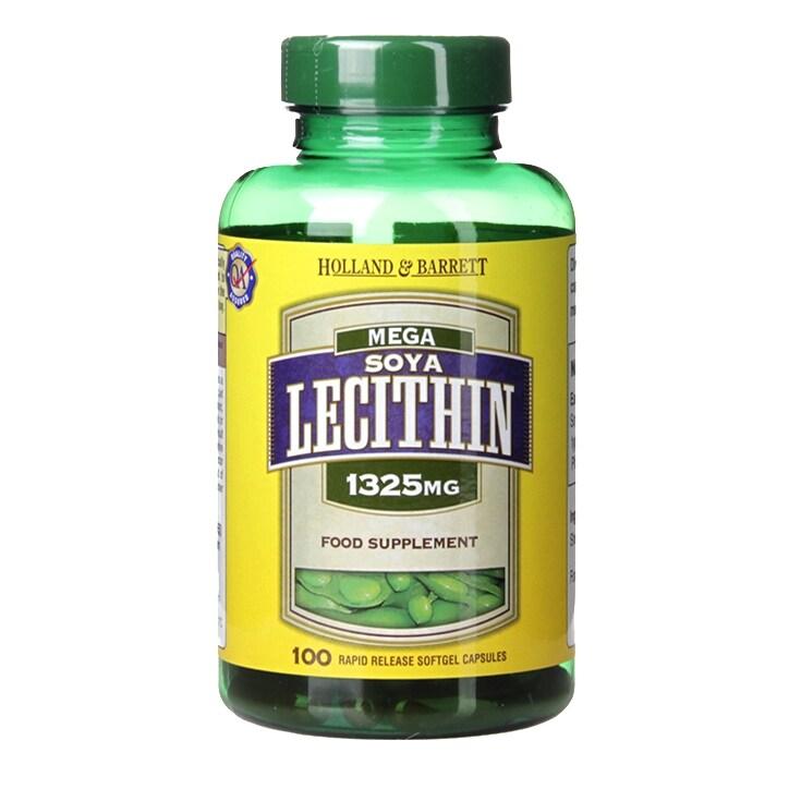 Holland & Barrett Mega Soya Lecithin Fat Emulsifier 100 Capsules 1325mg - BeesActive Australia