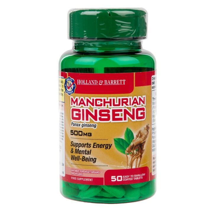 Holland & Barrett Manchurian Ginseng 50 Caplets 500mg - BeesActive Australia
