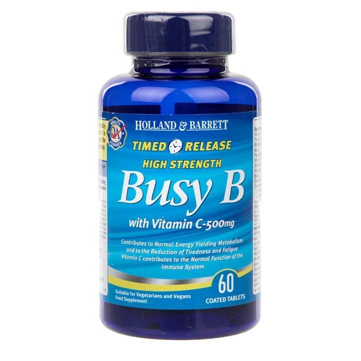 Holland & Barrett Timed Release Busy B Complex with Vitamin C 60 Caplets 500mg - BeesActive Australia