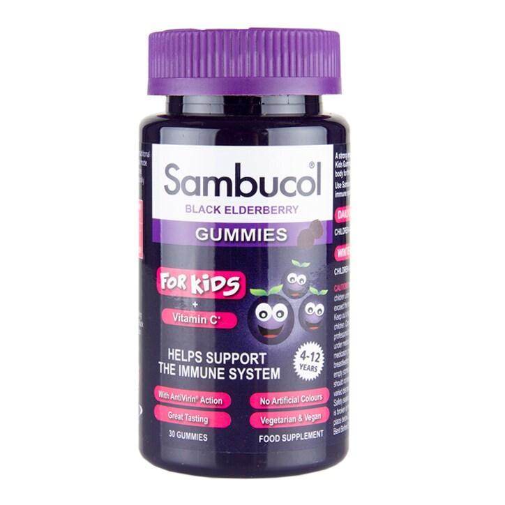 Sambucol For Kids 4-12 Years + Vitamin C Black Elderberry 30 Gummies - BeesActive Australia